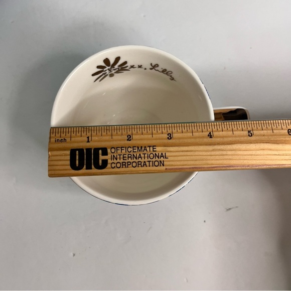 lilly pulitzer ceramic coffee mug vibrant blue purple green floral gold accents - Picture 3 of 6